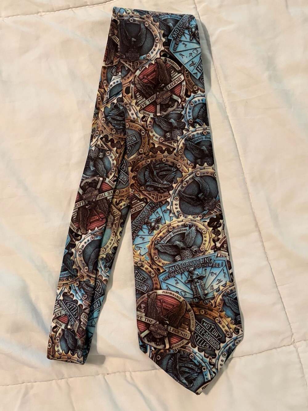 Ralph Marlin Harley Davidson Tie VTG 90s 1994 USA Necktie